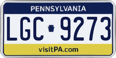 PA license plate LGC9273