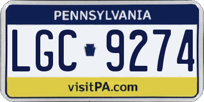 PA license plate LGC9274