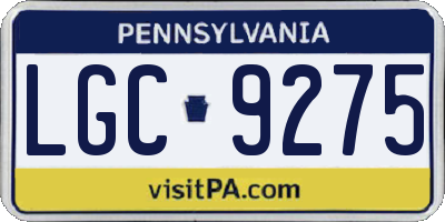 PA license plate LGC9275