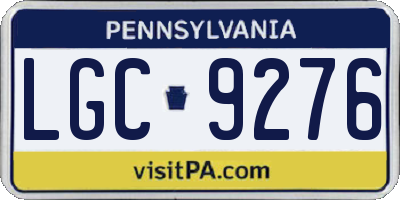 PA license plate LGC9276