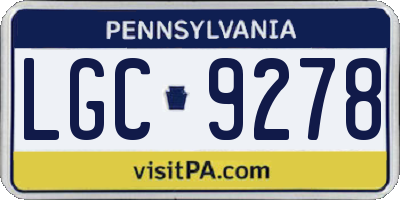PA license plate LGC9278