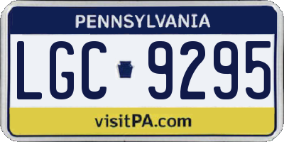 PA license plate LGC9295