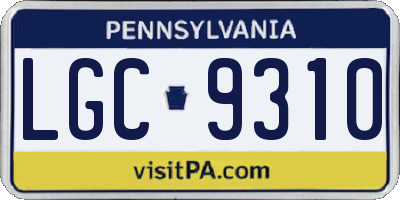 PA license plate LGC9310