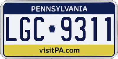 PA license plate LGC9311