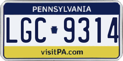 PA license plate LGC9314