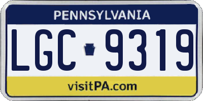 PA license plate LGC9319