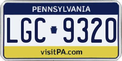 PA license plate LGC9320