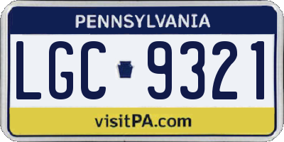 PA license plate LGC9321