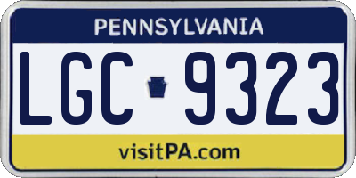 PA license plate LGC9323