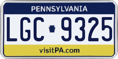 PA license plate LGC9325