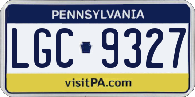 PA license plate LGC9327