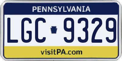 PA license plate LGC9329