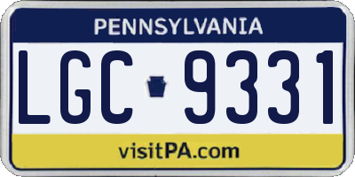 PA license plate LGC9331