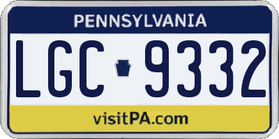 PA license plate LGC9332