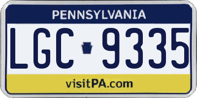 PA license plate LGC9335