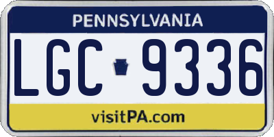 PA license plate LGC9336