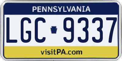 PA license plate LGC9337