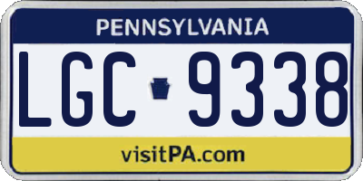PA license plate LGC9338