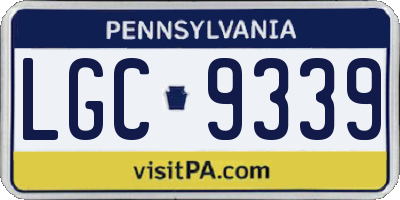 PA license plate LGC9339