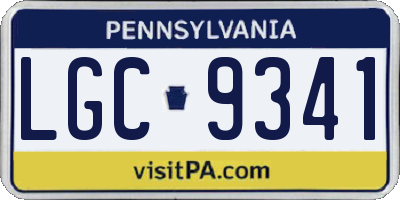PA license plate LGC9341