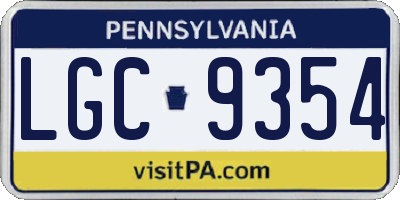 PA license plate LGC9354