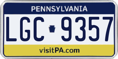 PA license plate LGC9357