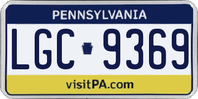 PA license plate LGC9369