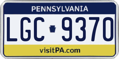 PA license plate LGC9370