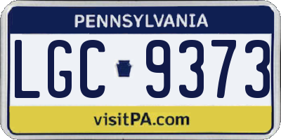 PA license plate LGC9373
