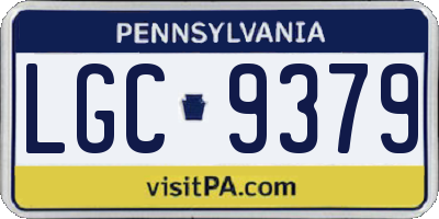 PA license plate LGC9379