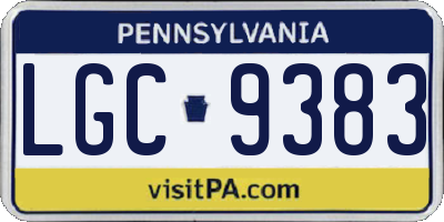 PA license plate LGC9383