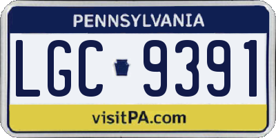 PA license plate LGC9391