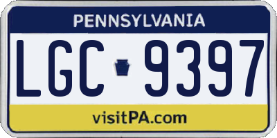 PA license plate LGC9397
