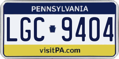 PA license plate LGC9404