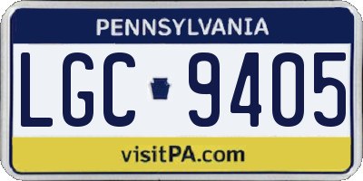 PA license plate LGC9405