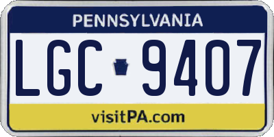 PA license plate LGC9407