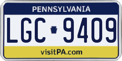 PA license plate LGC9409