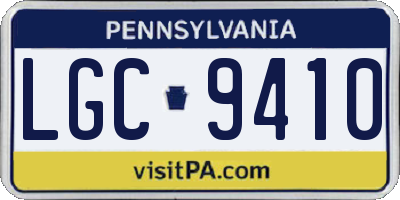 PA license plate LGC9410
