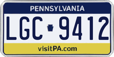 PA license plate LGC9412