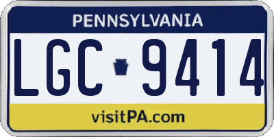 PA license plate LGC9414