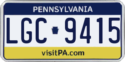 PA license plate LGC9415