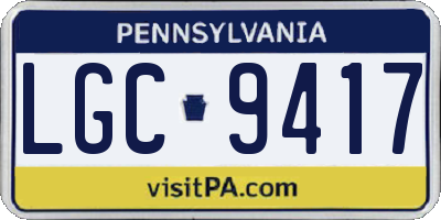 PA license plate LGC9417