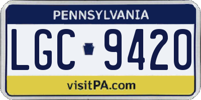 PA license plate LGC9420
