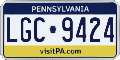 PA license plate LGC9424