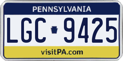 PA license plate LGC9425