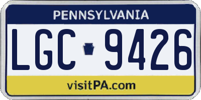 PA license plate LGC9426