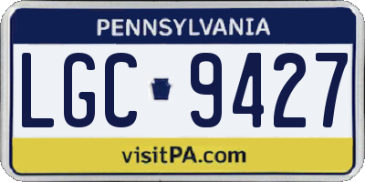 PA license plate LGC9427