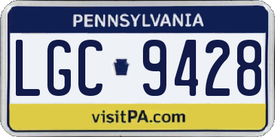 PA license plate LGC9428
