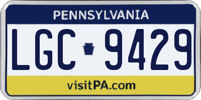 PA license plate LGC9429