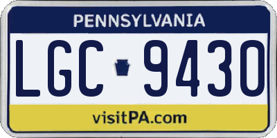 PA license plate LGC9430